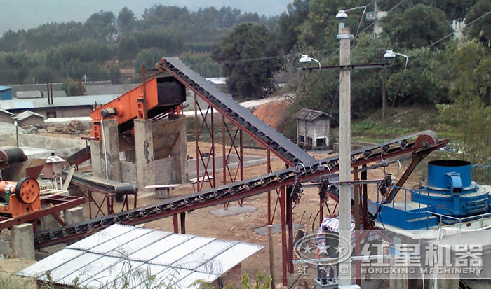 小型碎沙機作業現場