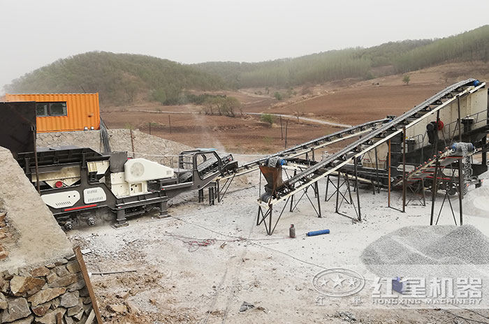 吉林移動碎石機作業現場