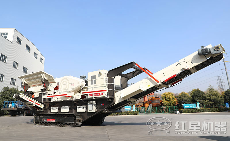 紅星履帶移動石子破碎機機身靈活更高產
