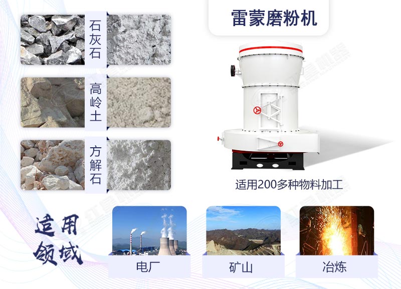 雷蒙磨粉機適用物料及應用范圍