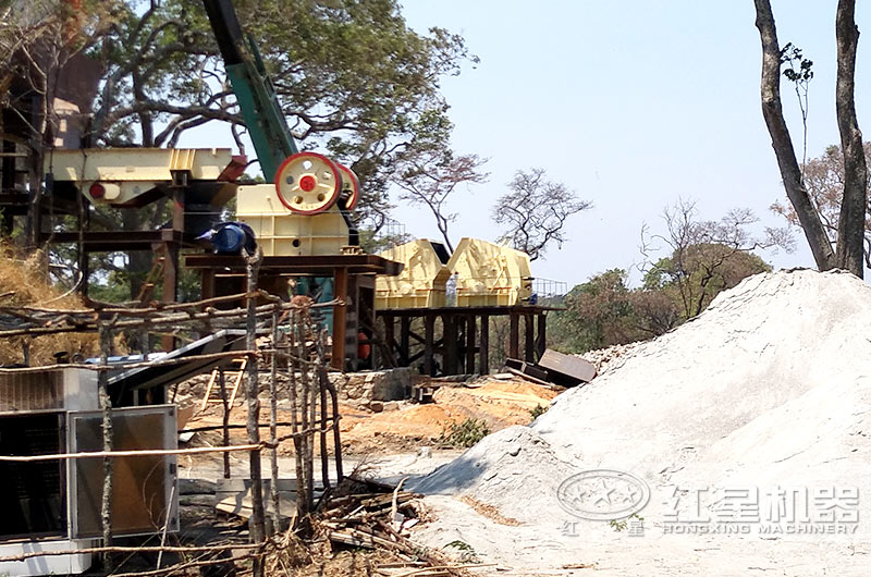 石英石破碎現場