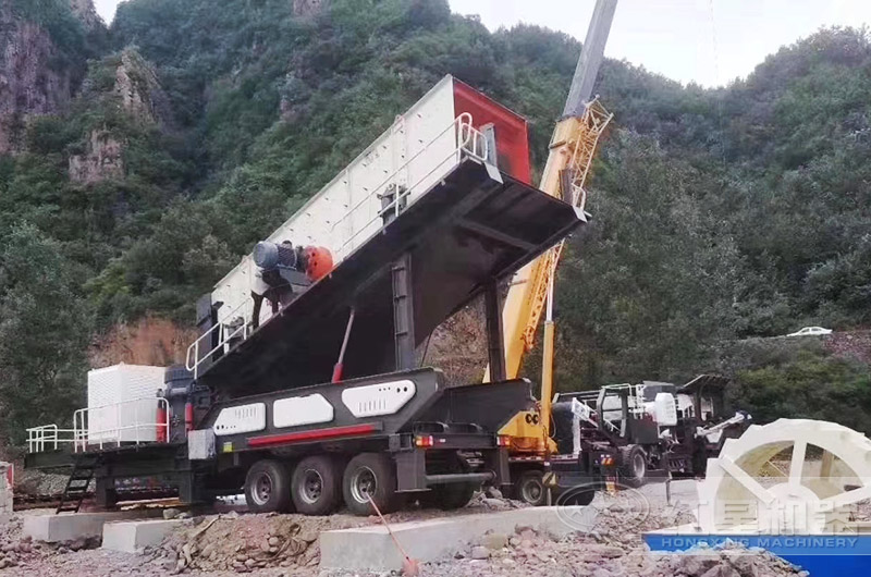 移動破碎制沙機作業現場